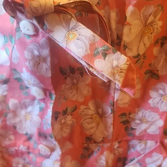 Heart Of Haute Peach Floral Dress Size S - Picture 3 of 4
